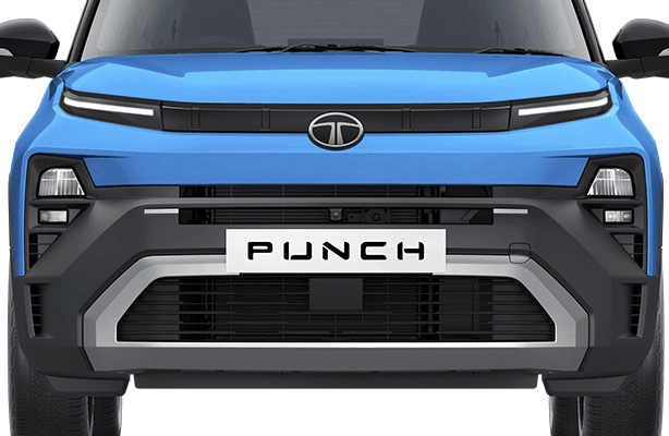 Tata Punch bold 3D front grille with rugged bumper design